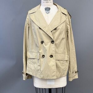 Vince Beige Double-Breasted Trench Coat. Large